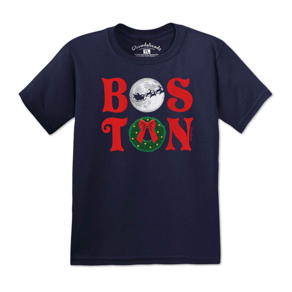 Boston Stacked Christmas Youth T-Shirt product image 1