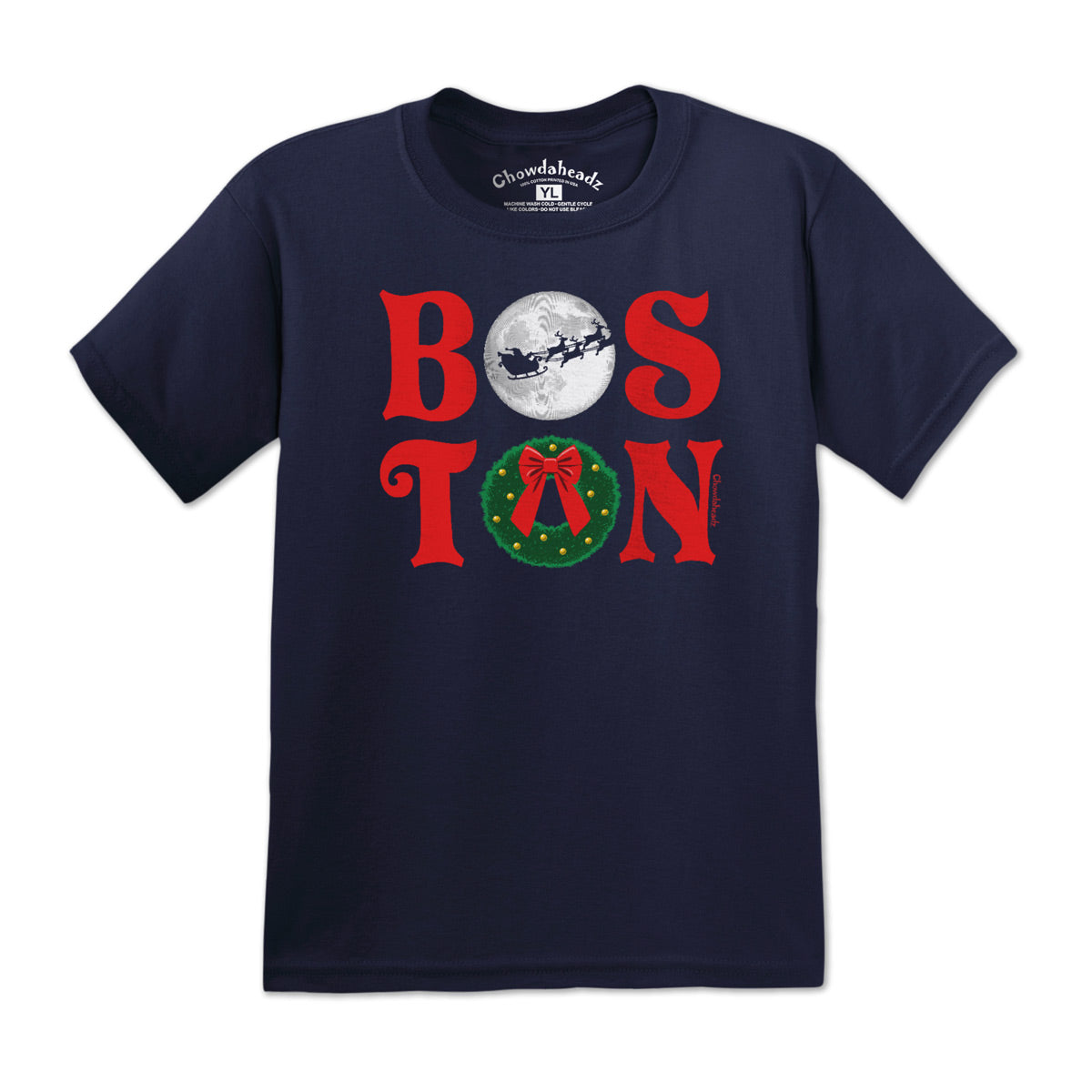 Boston Stacked Christmas Youth T-Shirt product image 1