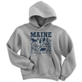 Maine Sketched Icons Youth Hoodie product image 1