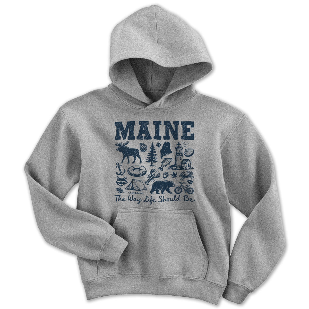 Maine Sketched Icons Youth Hoodie product image 1