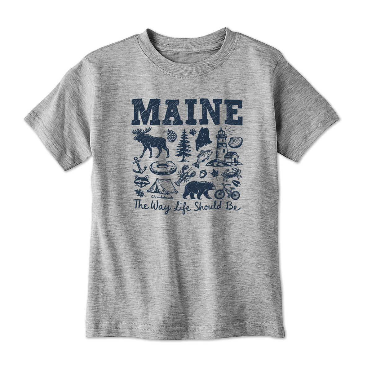 Maine Sketched Icons Youth T-Shirt product image 1