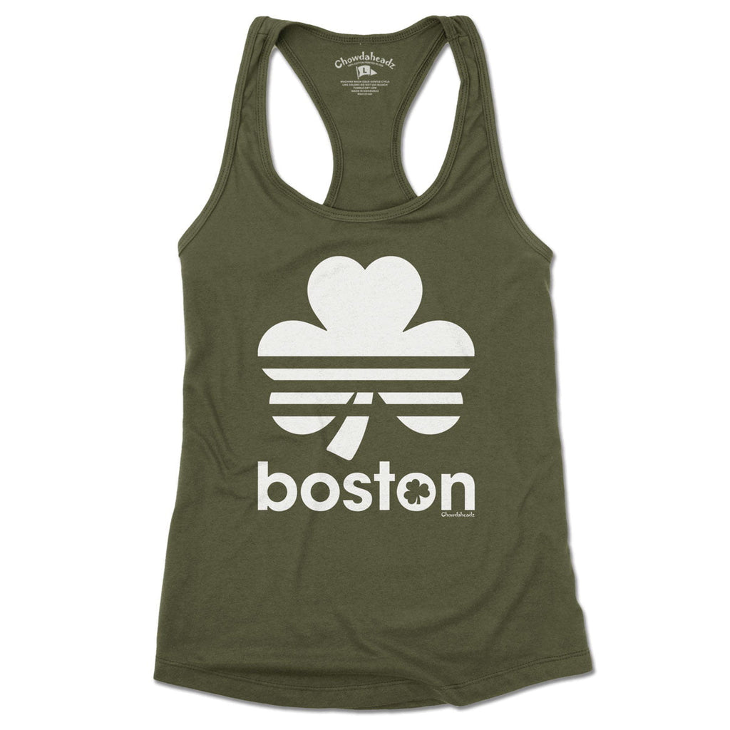 Boston Shamrock Retro Ladies Tank Top