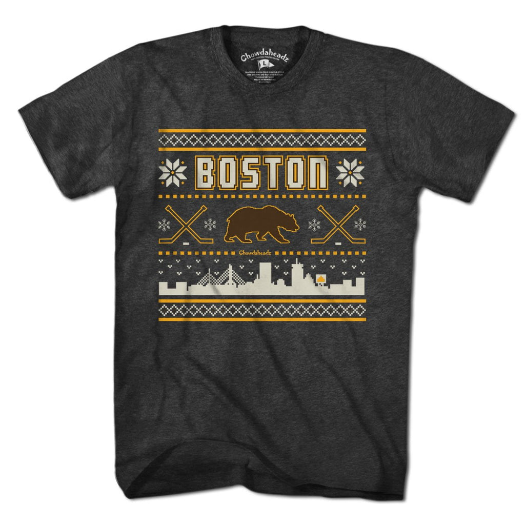 Boston Black & Gold Holiday Sweater T-Shirt product image 1