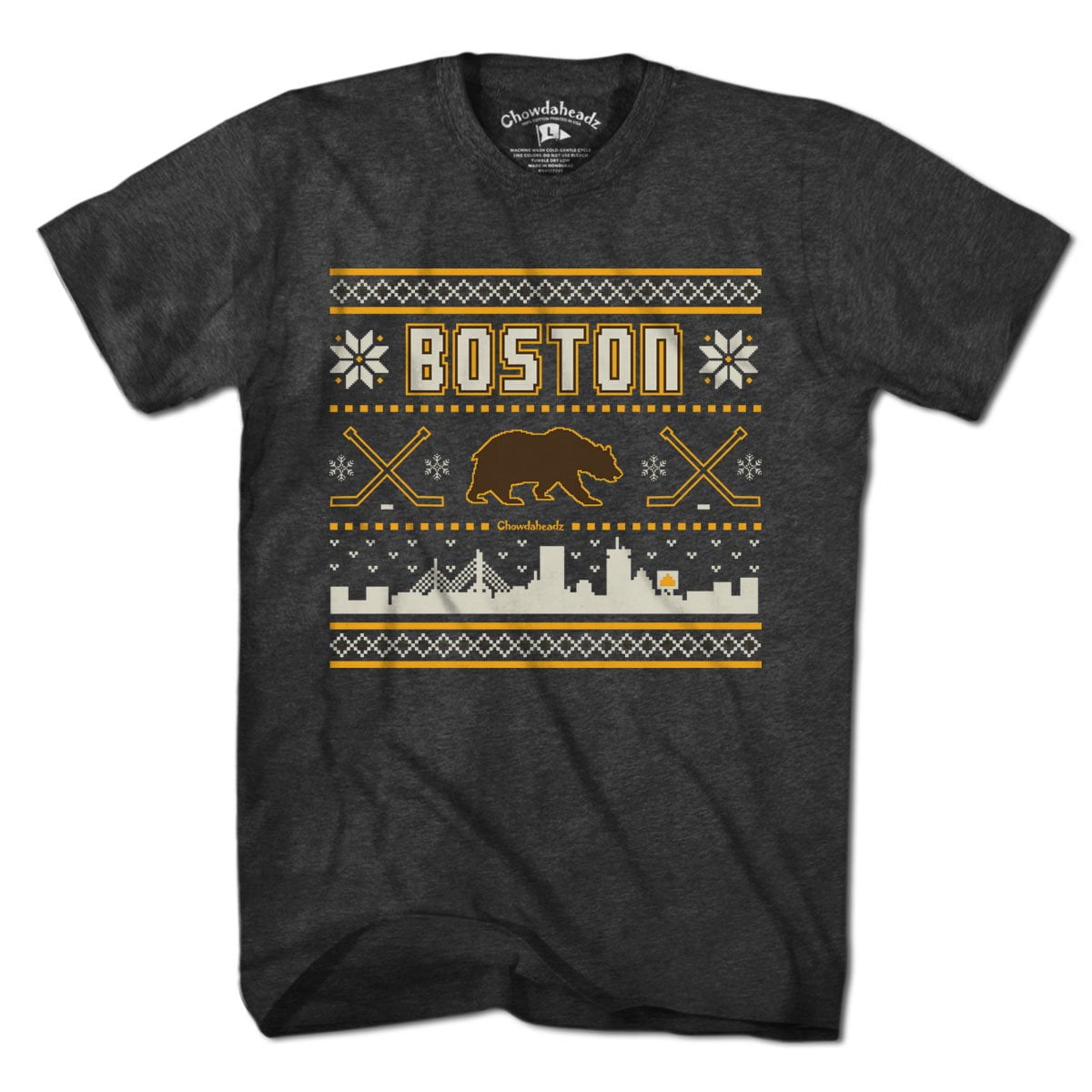 Boston Black & Gold Holiday Sweater T-Shirt product image 1