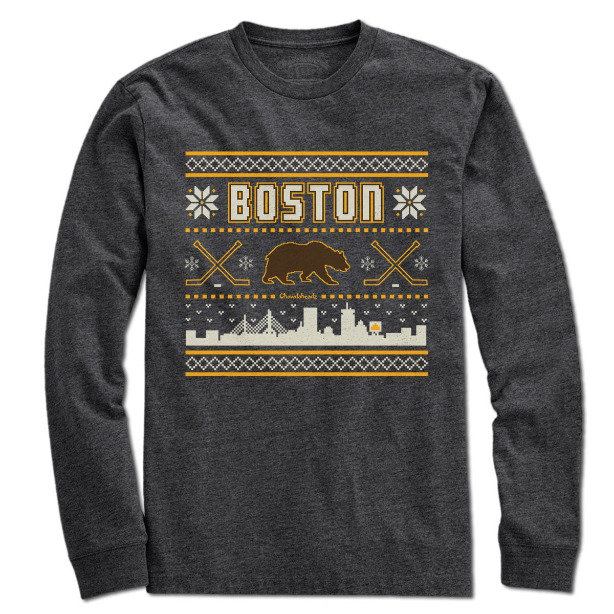 Boston Black & Gold Holiday Sweater T-Shirt product image 3