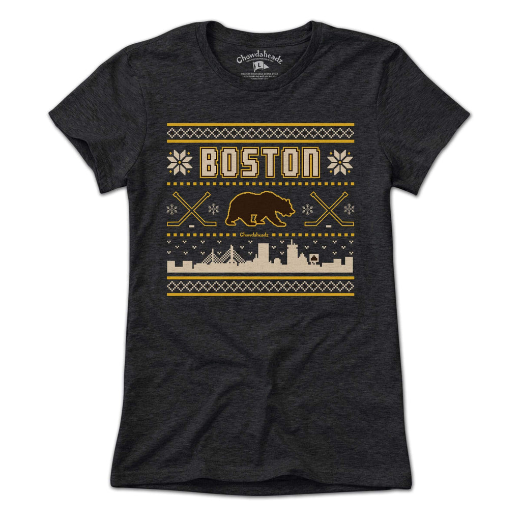 Boston Black & Gold Holiday Sweater T-Shirt product image 4