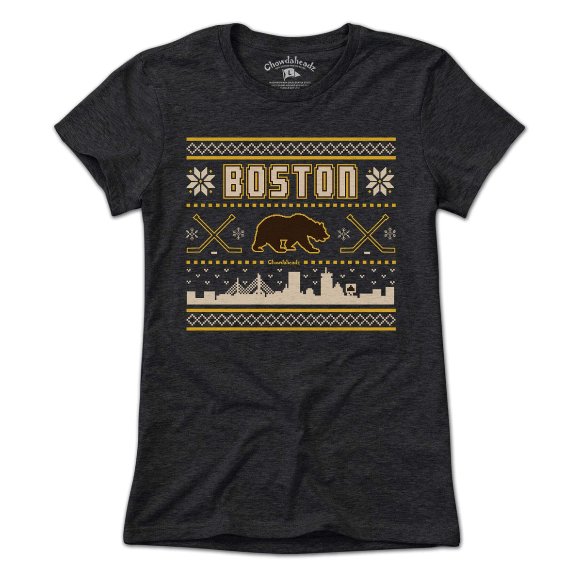 Boston Black & Gold Holiday Sweater T-Shirt product image 4