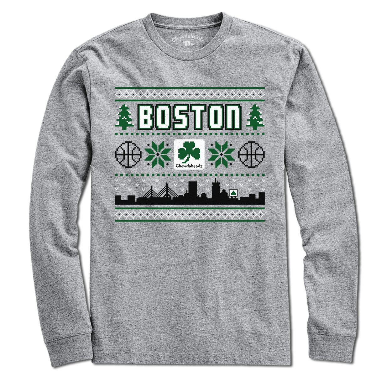 Boston Shamrock Ugly Sweater T-Shirt product image 3