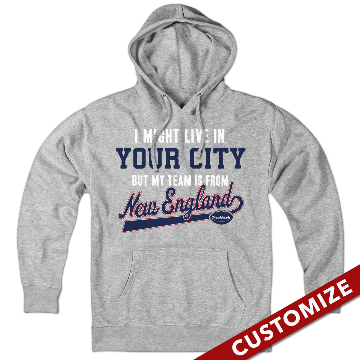 My Football Team Is In New England Custom Hoodie product image 1