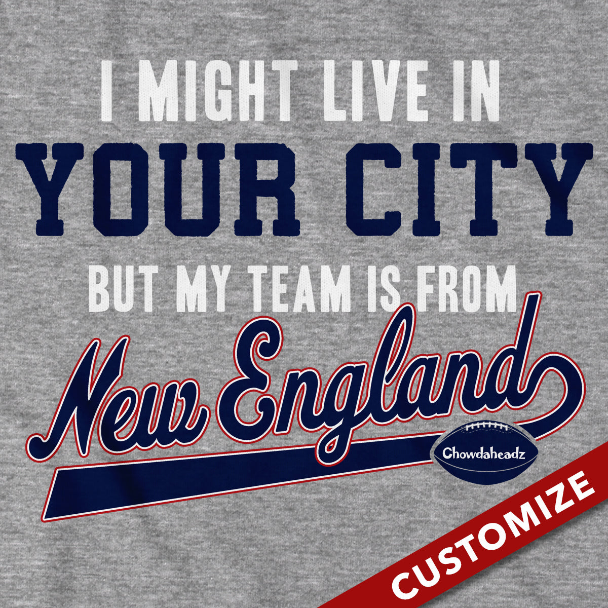 My Football Team Is In New England Custom Hoodie product image 2