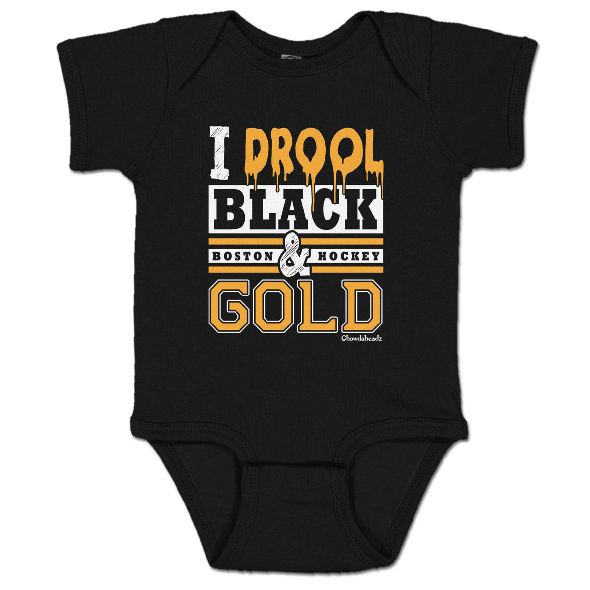 I Drool Black & Gold Infant One Piece