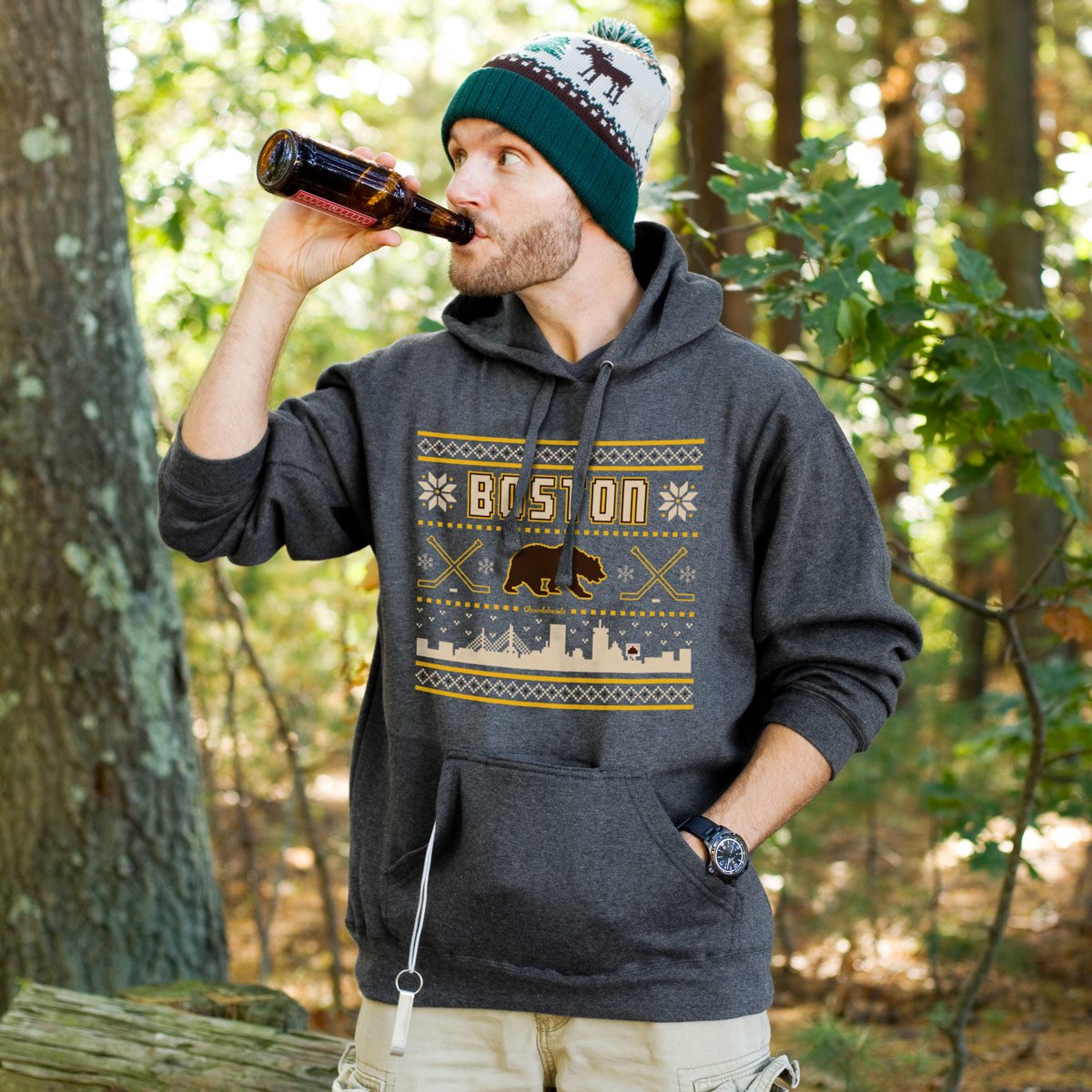 Boston Black & Gold Holiday Tailgater Hoodie product image 4