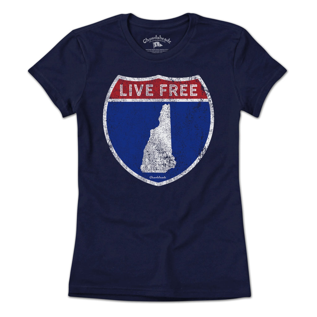 Live Free New Hampshire Highway Sign T-Shirt product image 4