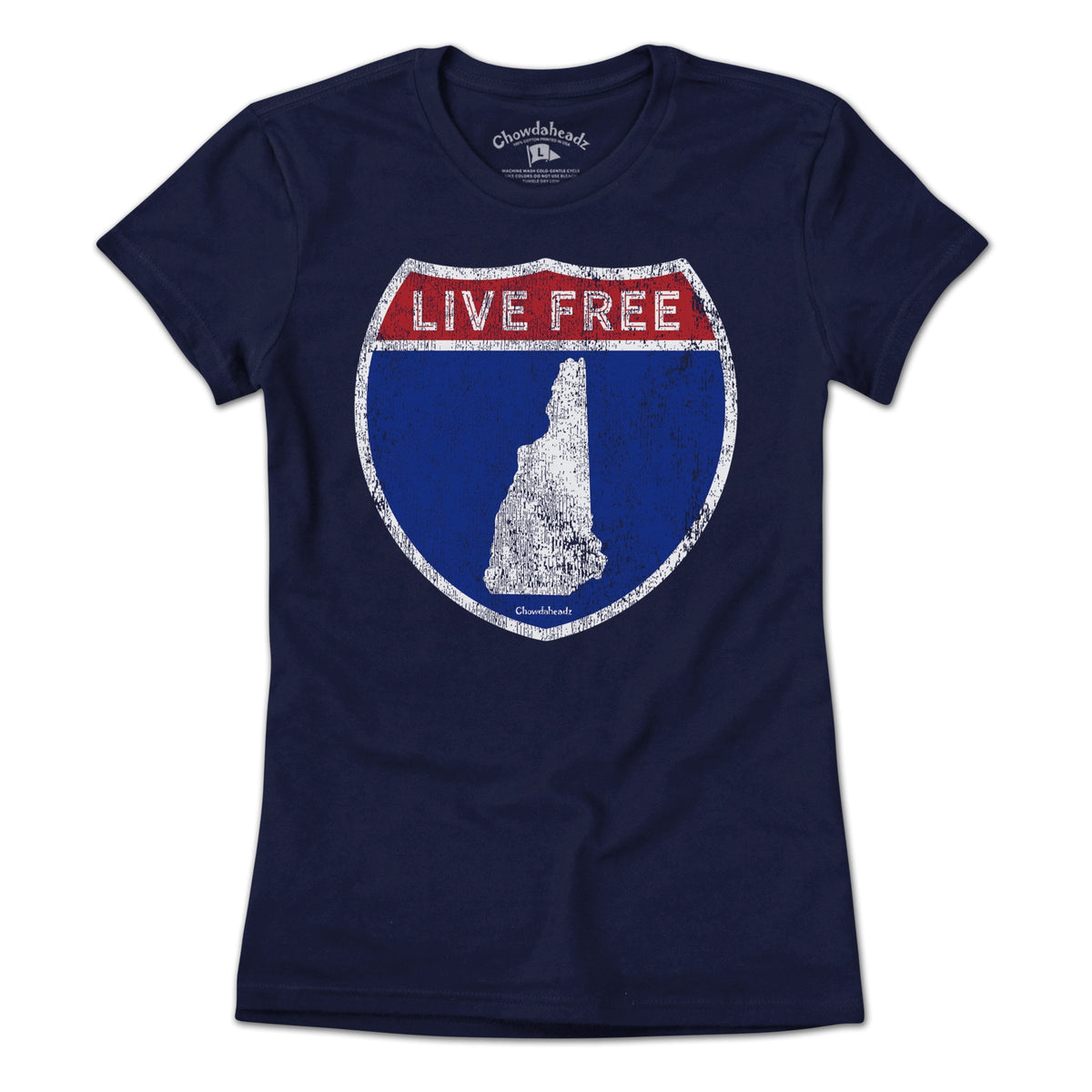Live Free New Hampshire Highway Sign T-Shirt product image 4