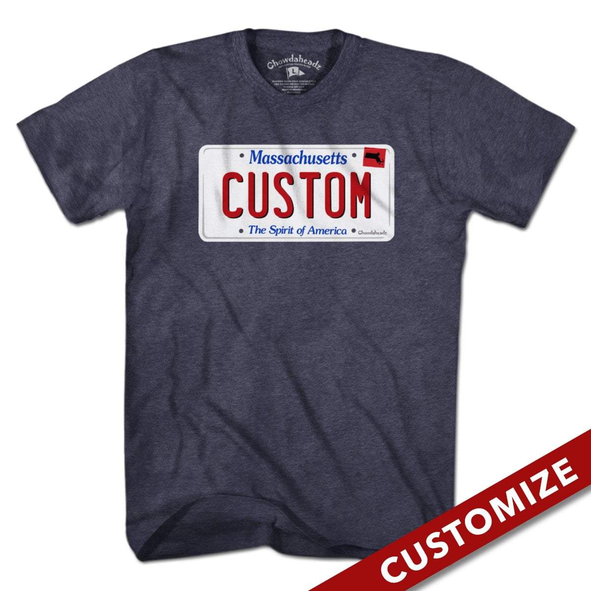 Custom Massachusetts License Plate T-Shirt product image 1