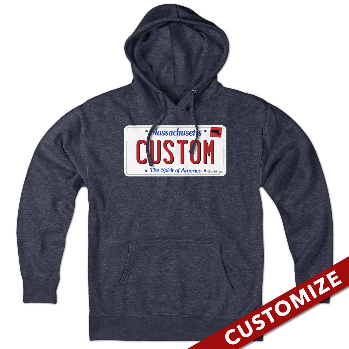 Custom Massachusetts License Plate Hoodie product image 1
