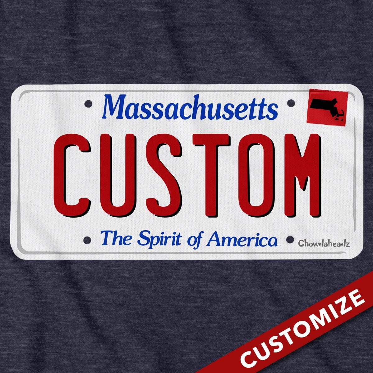 Custom Massachusetts License Plate T-Shirt product image 2