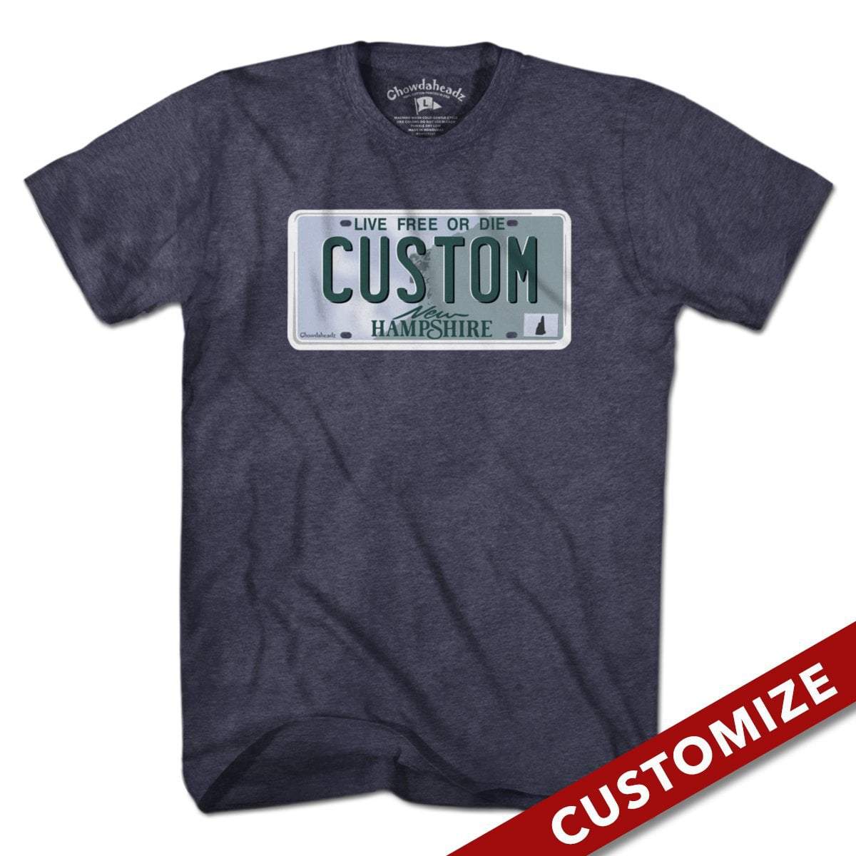 Custom New Hampshire License Plate T-Shirt product image 1