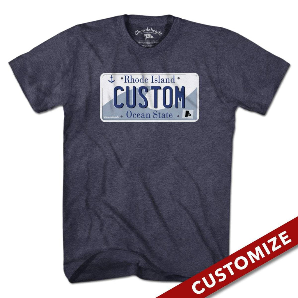 Custom Rhode Island License Plate T-Shirt product image 1