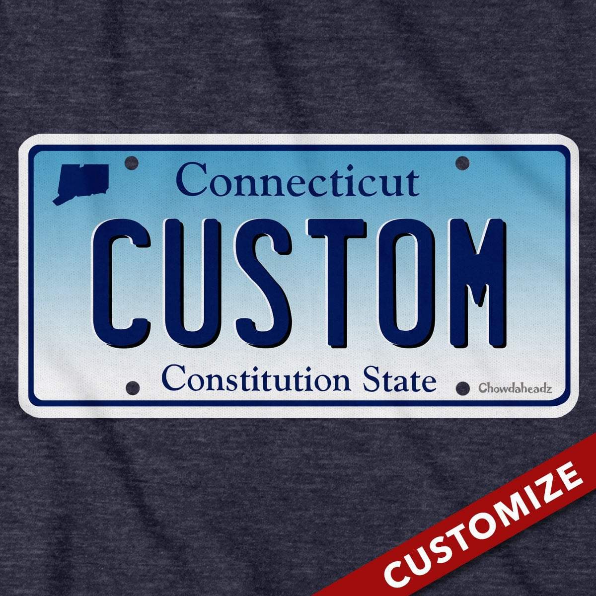 Custom Connecticut License Plate T-Shirt product image 2