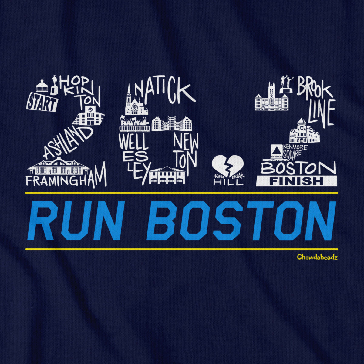 26.2 Run Boston Race Icons T-Shirt product image 2