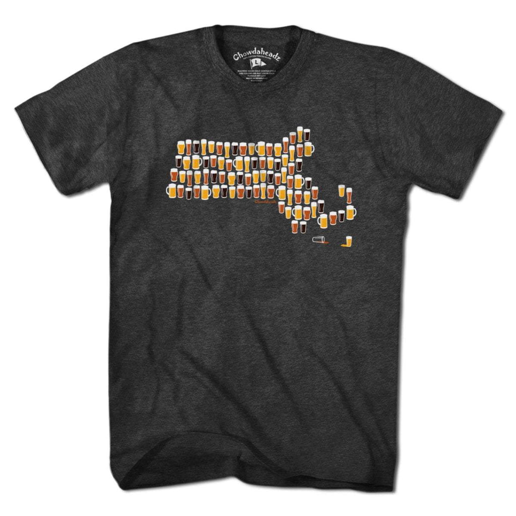 Massachusetts Beer Glasses T-Shirt product image 1