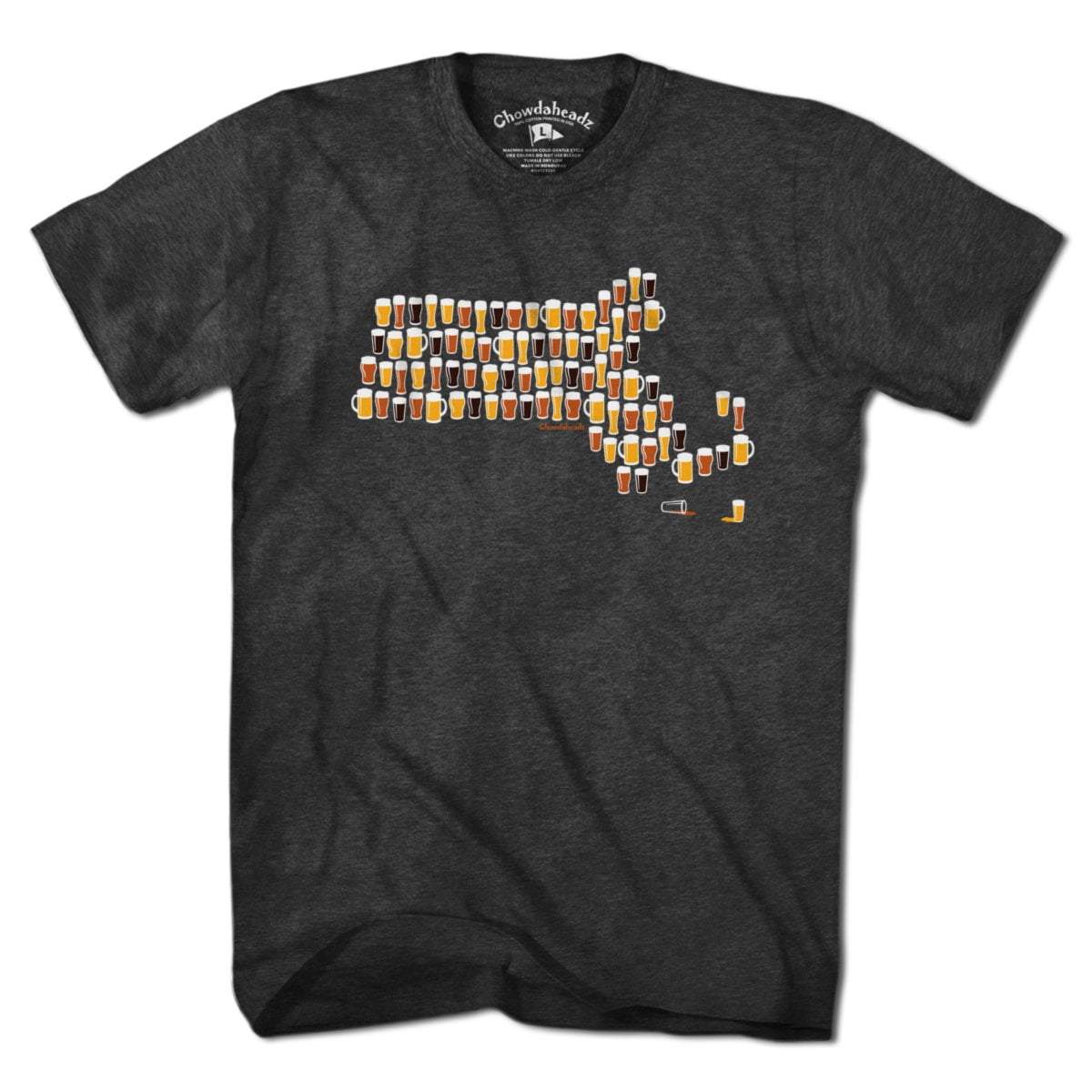 Massachusetts Beer Glasses T-Shirt product image 1