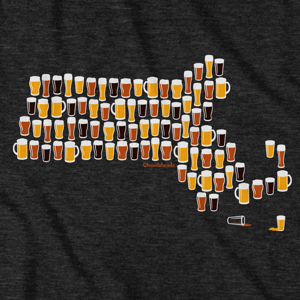 Massachusetts Beer Glasses T-Shirt product image 2