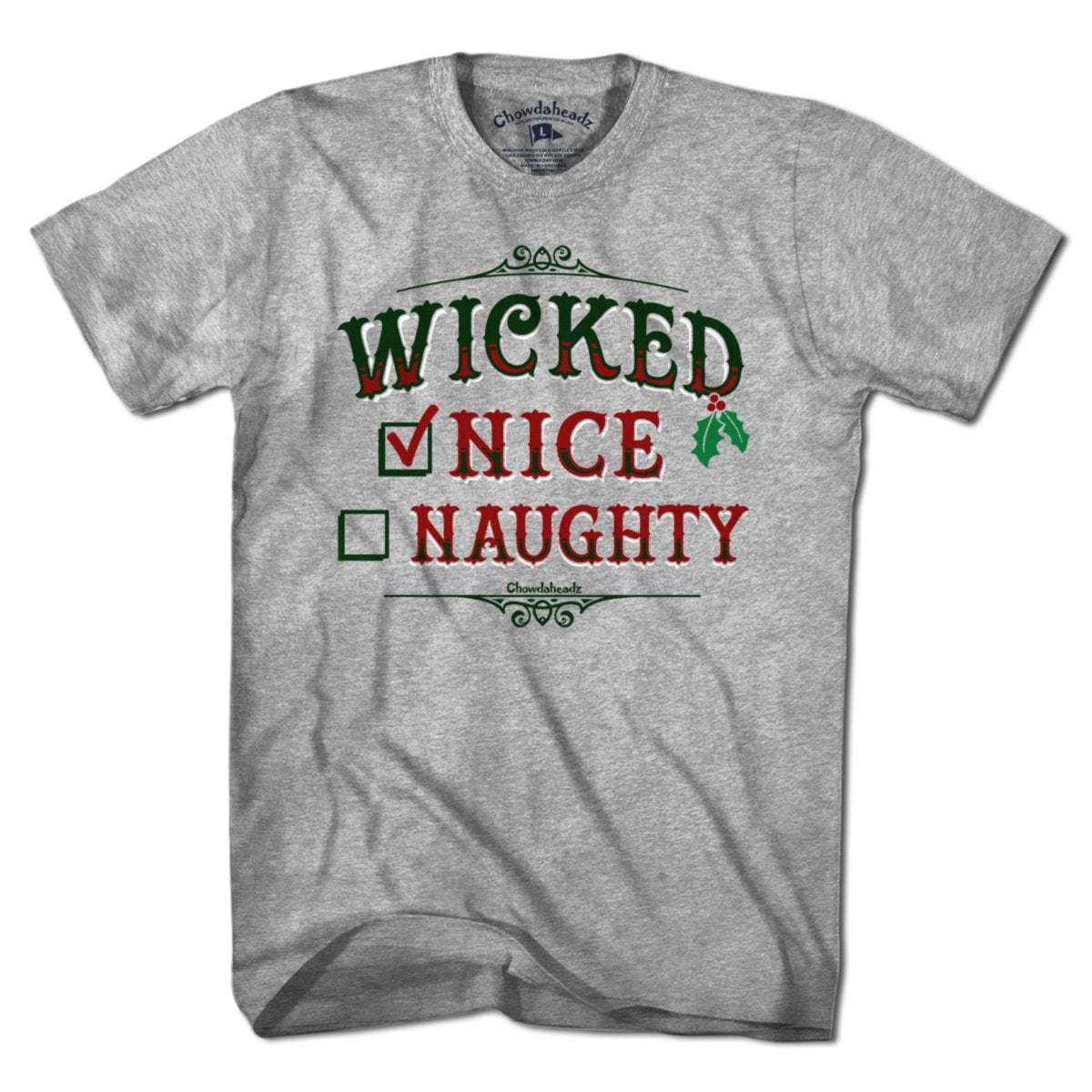 Wicked Nice/Naughty Checklist Holiday T-Shirt product image 5