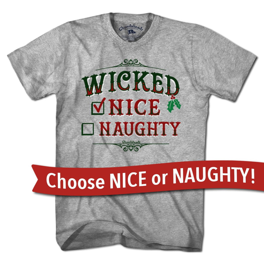 Wicked Nice/Naughty Checklist Holiday T-Shirt product image 1