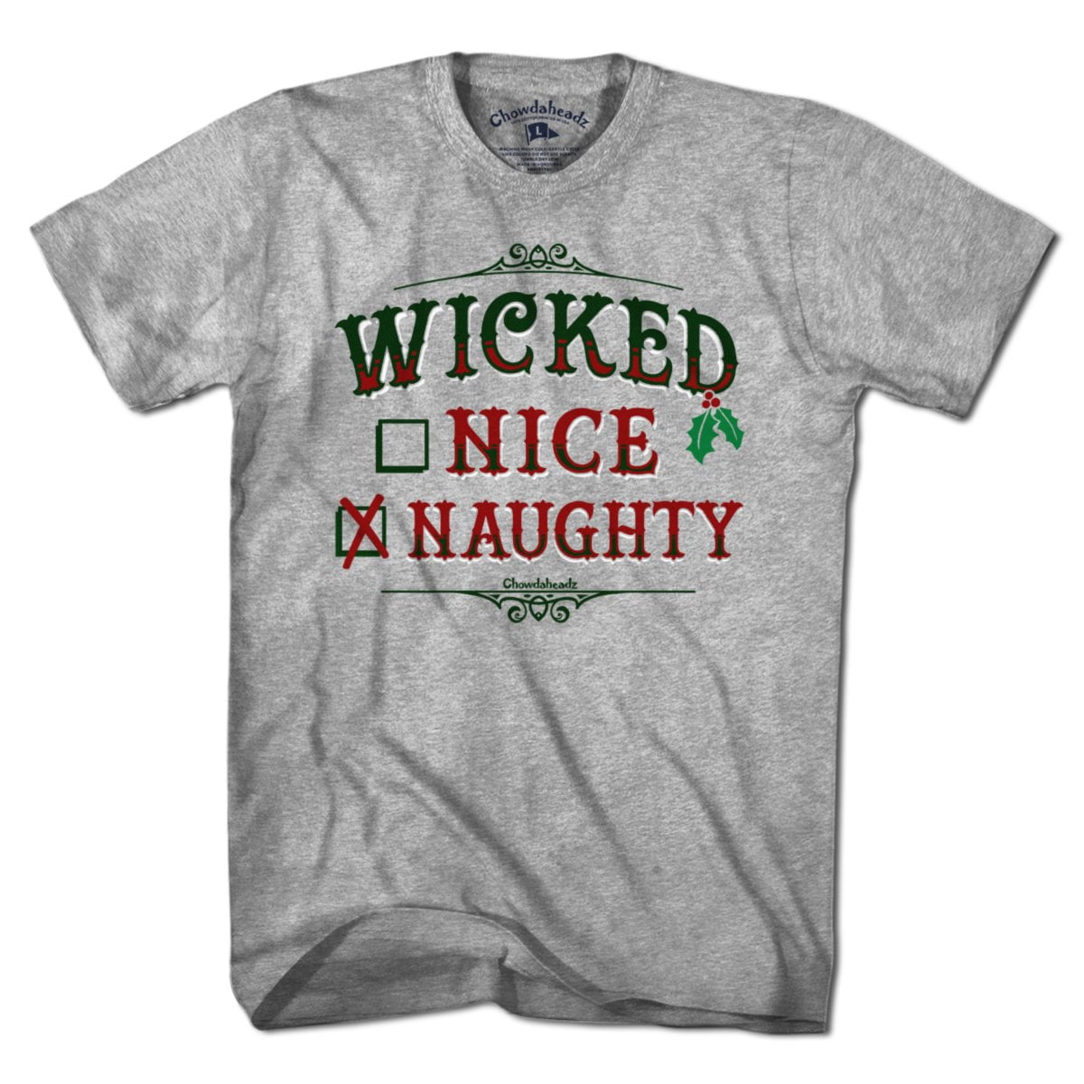 Wicked Nice/Naughty Checklist Holiday T-Shirt product image 6