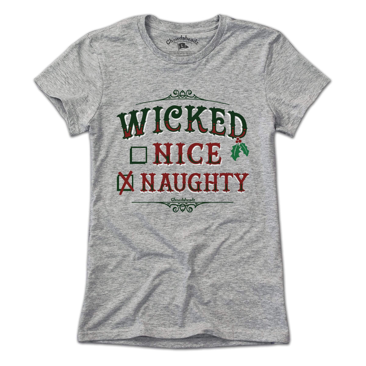 Wicked Nice/Naughty Checklist Holiday T-Shirt product image 10