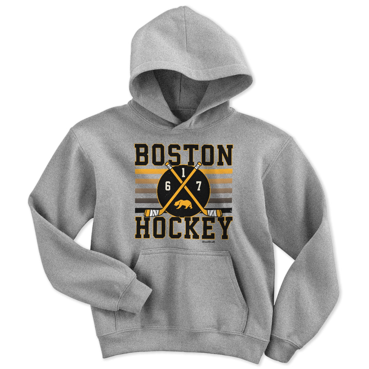 Boston Hockey Crossed Sticks Youth Hoodie product image 1