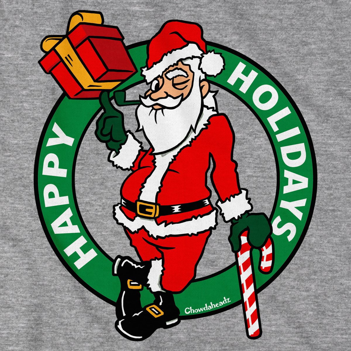 Happy Holidays Santa Circle Logo T-Shirt product image 2