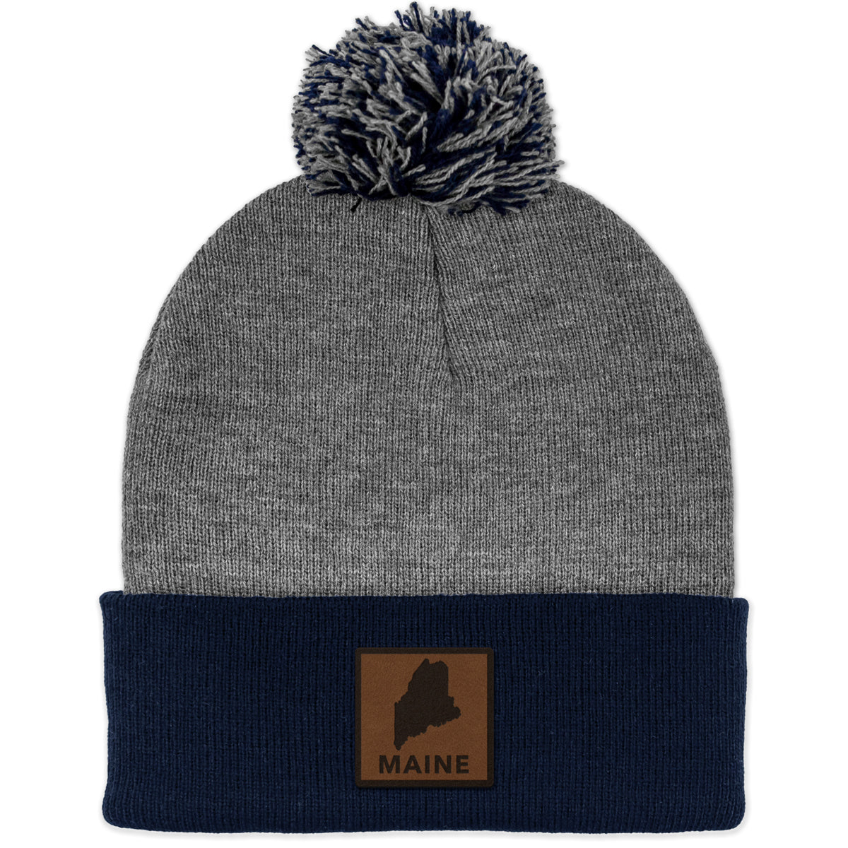 Maine Leather Patch Two Tone Knit