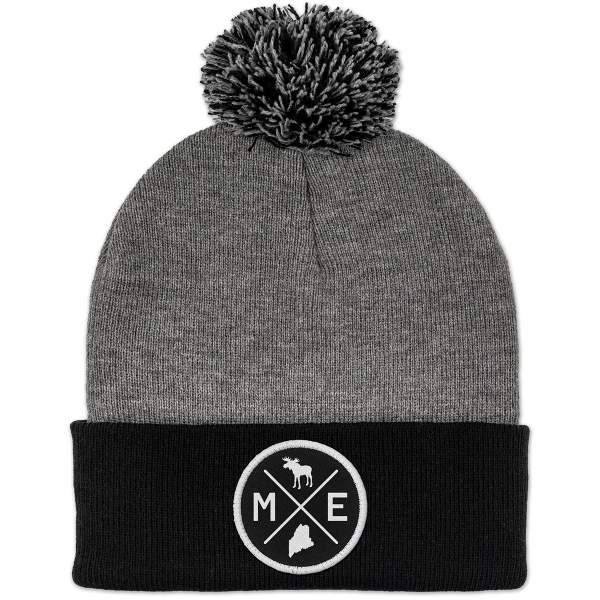 Maine Circle Emblem Twill Patch Two Tone Knit