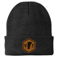 Vermont State Sign Wood Grain Patch Cuff Knit