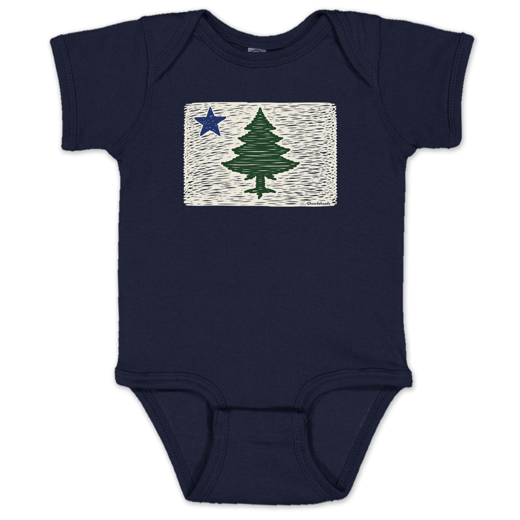 Maine Flag Doodle Infant One Piece