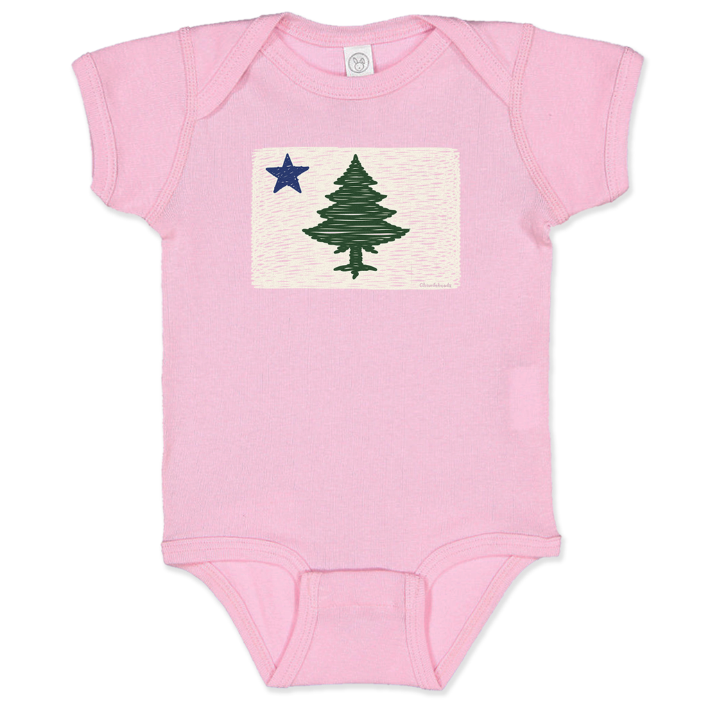 Maine Flag Doodle Infant One Piece