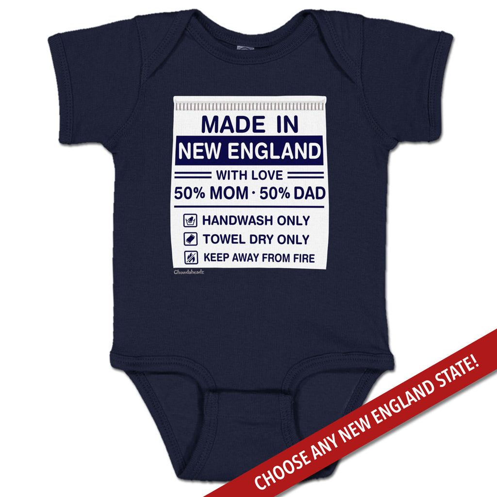 Made In [New England State] Care Tag Infant One Piece