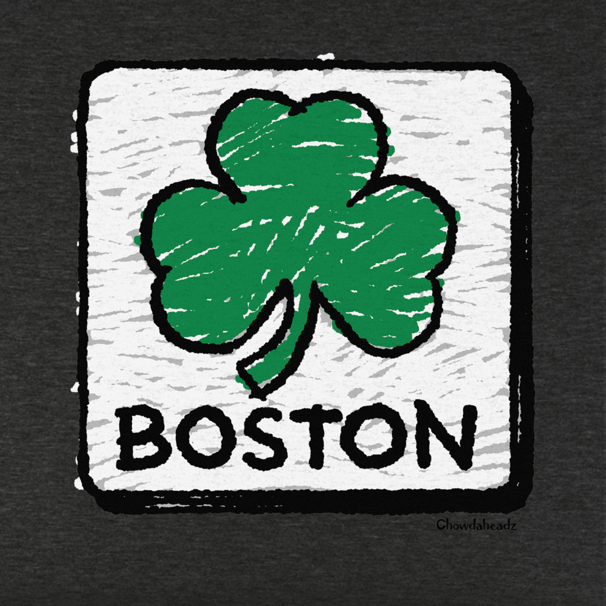 Crayon Boston Shamrock Sign Youth T-Shirt product image 4