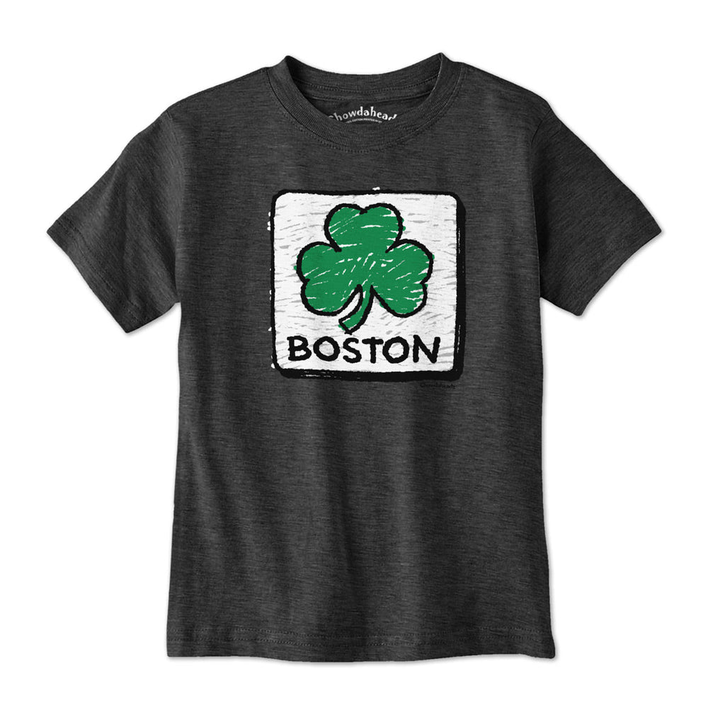 Crayon Boston Shamrock Sign Youth T-Shirt product image 3