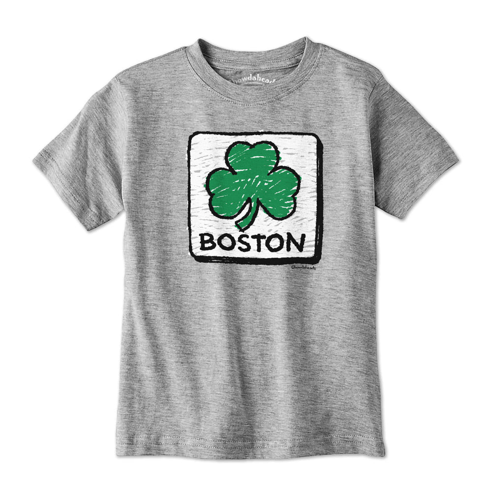 Crayon Boston Shamrock Sign Youth T-Shirt product image 1