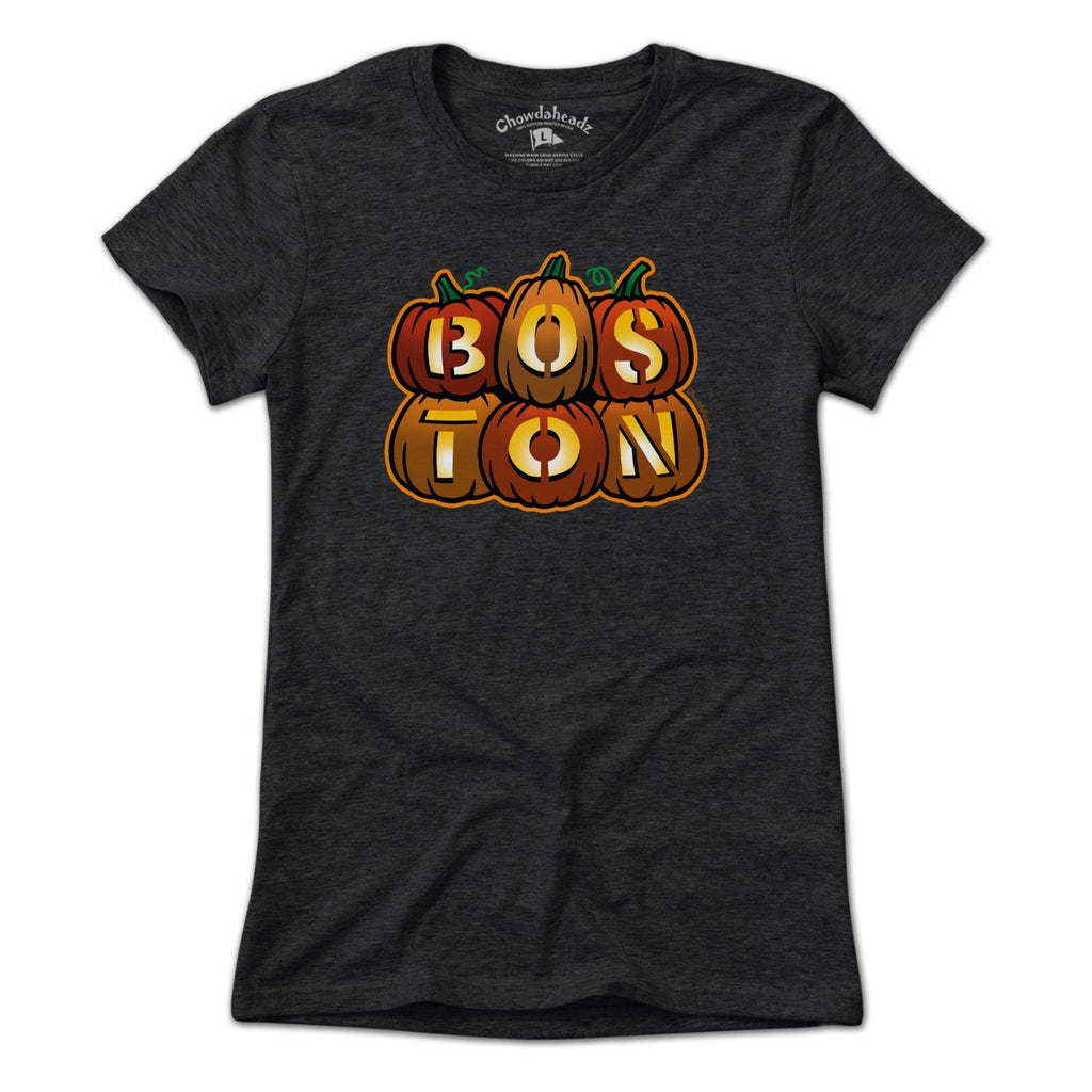 Boston Stacked Jack O' Lanterns Halloween T-Shirt product image 3