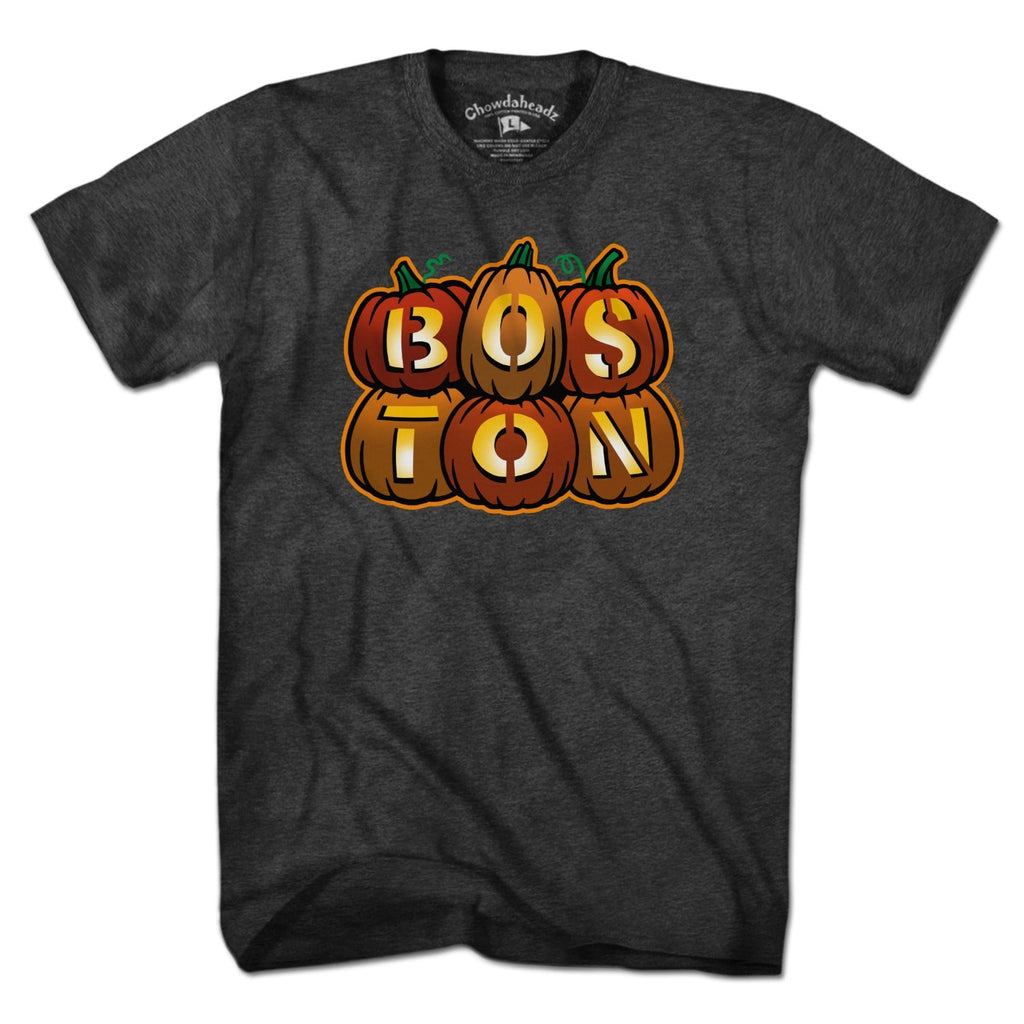 Boston Stacked Jack O' Lanterns Halloween T-Shirt product image 1