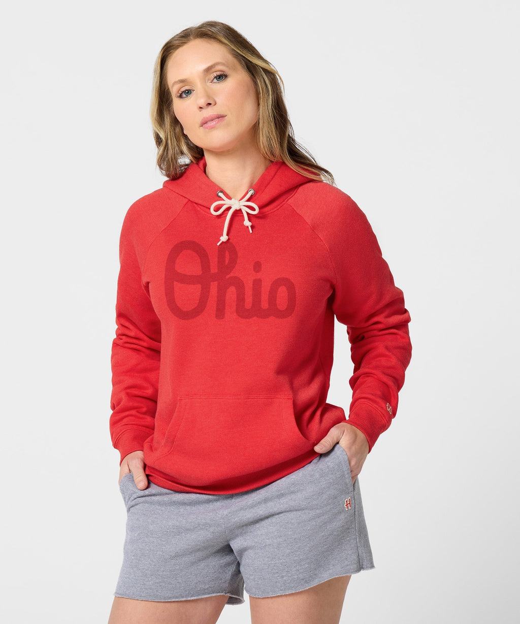 Women's Script Ohio All Scarlet Hoodie product image 3