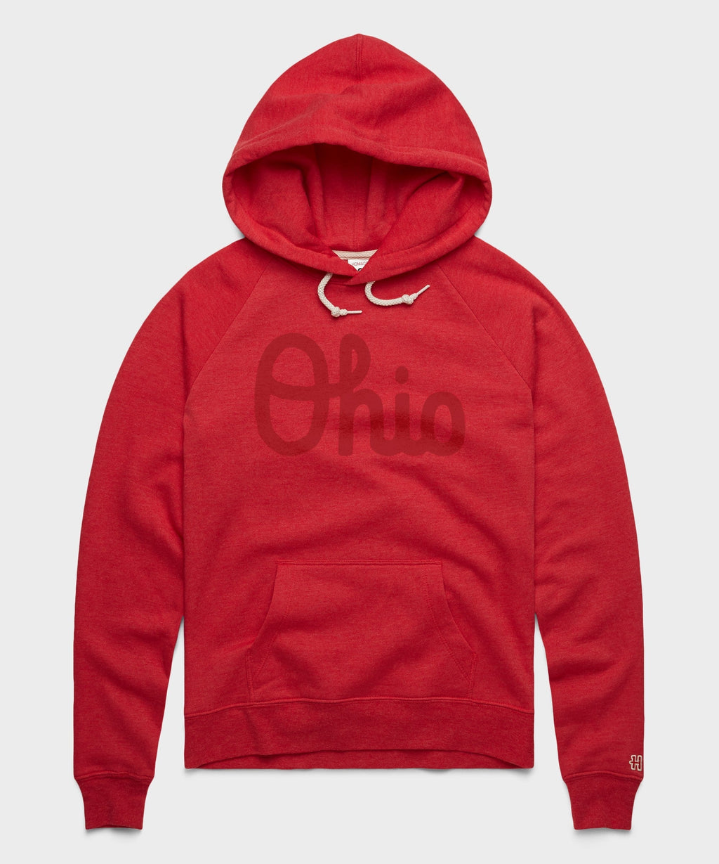 Women's Script Ohio All Scarlet Hoodie product image 1