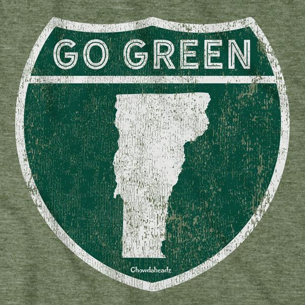 Go Green Vermont Highway Sign T-Shirt product image 2