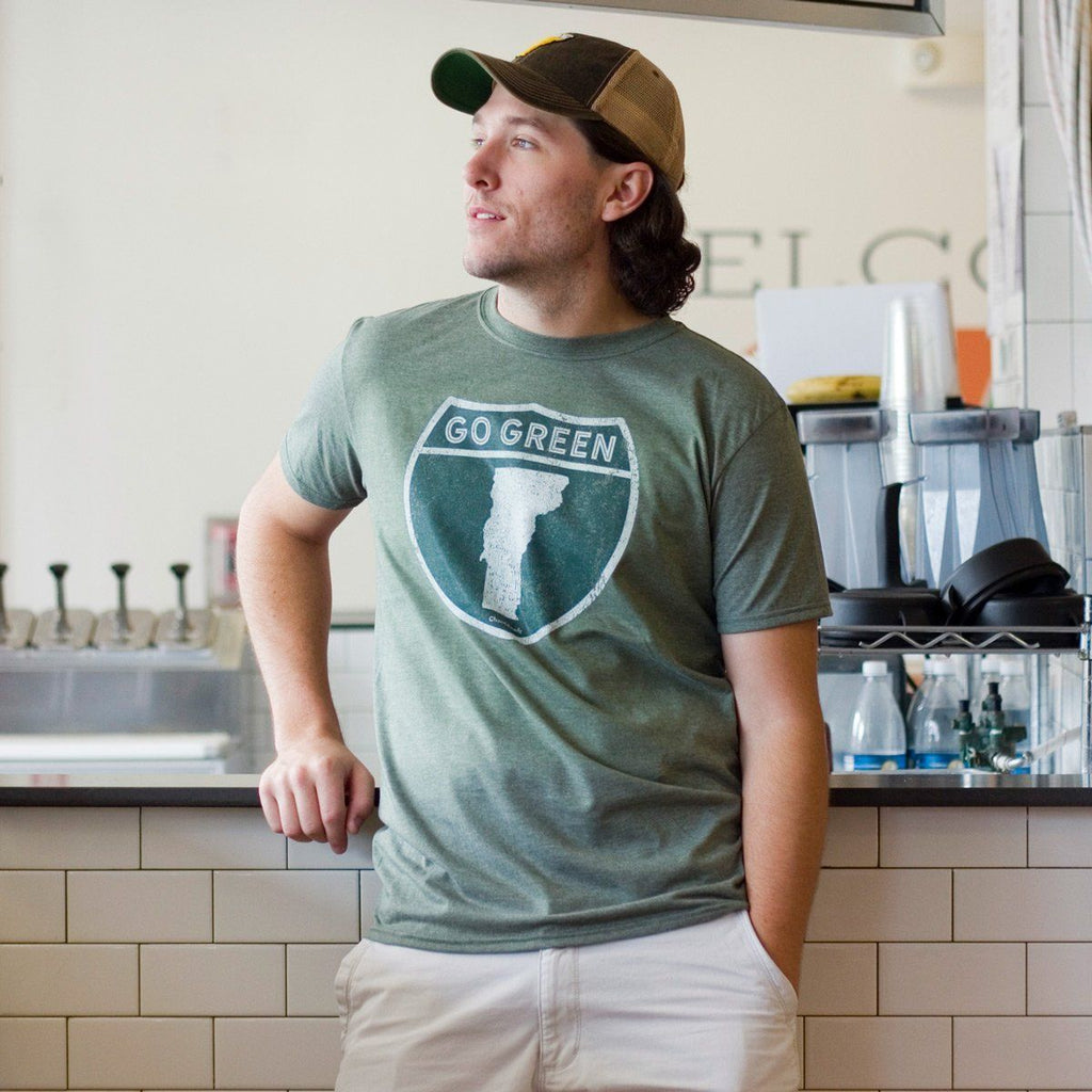 Go Green Vermont Highway Sign T-Shirt product image 3