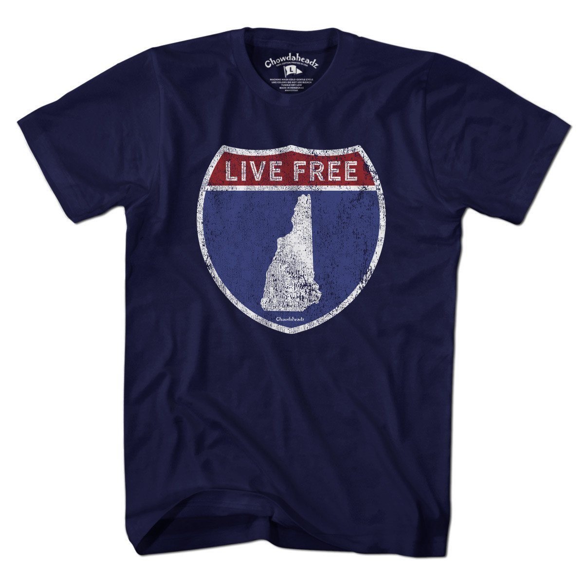 Live Free New Hampshire Highway Sign T-Shirt product image 1